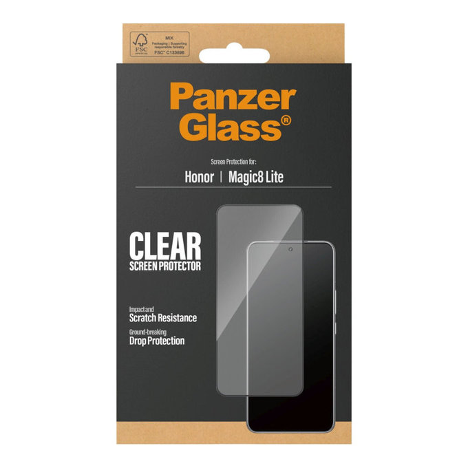 Sticlă securizată UWF pentru Honor Magic8 Lite, Negru, PanzerGlass