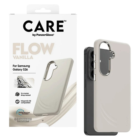 Caz FLOW cu QI pentru Samsung Galaxy S26, Vanilla, PanzerGlass
