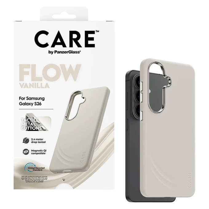 Caz FLOW cu QI pentru Samsung Galaxy S26, Vanilla, PanzerGlass