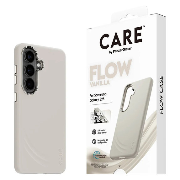 Caz FLOW cu QI pentru Samsung Galaxy S26, Vanilla, PanzerGlass