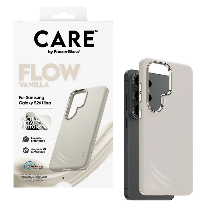 Caz FLOW cu QI pentru Samsung Galaxy S26 Ultra, Vanilla, PanzerGlass