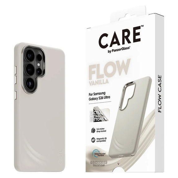 Caz FLOW cu QI pentru Samsung Galaxy S26 Ultra, Vanilla, PanzerGlass