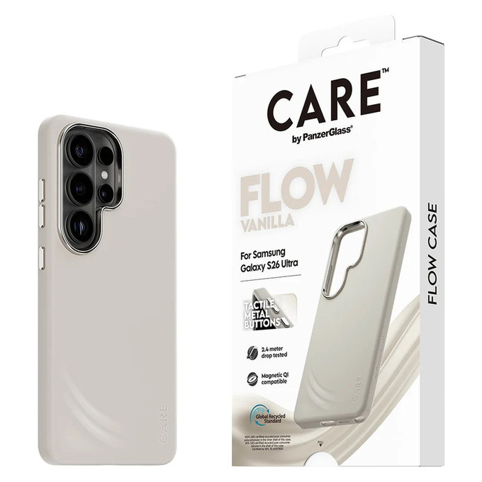 Caz FLOW cu QI pentru Samsung Galaxy S26 Ultra, Vanilla, PanzerGlass