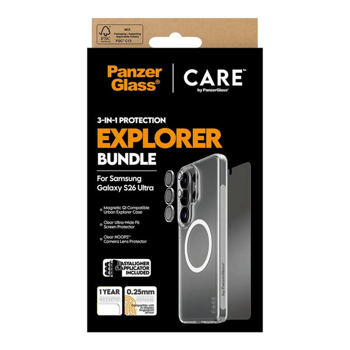 Bundle 3 în 1 Explorer pentru Samsung S26 Ultra, PanzerGlass