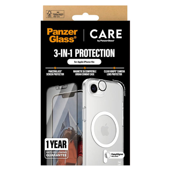 Bundle 3 în 1 pentru iPhone 17e/16e, PanzerGlass