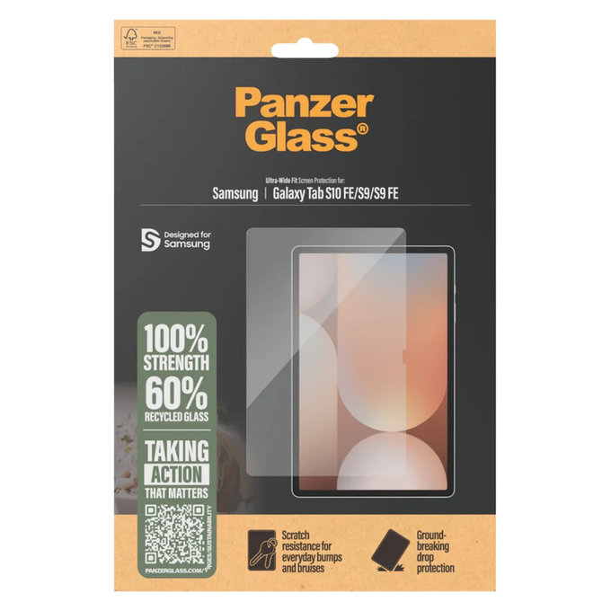 Sticlă securizată UWF pentru Samsung Galaxy Tab S10 FE/S9/S9 FE, Transparent, PanzerGlass