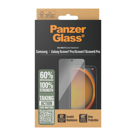Sticlă securizată UWF pentru Samsung Galaxy Xcover7 Pro/Xcover7/Xcover6 Pro, Transparent, PanzerGlass