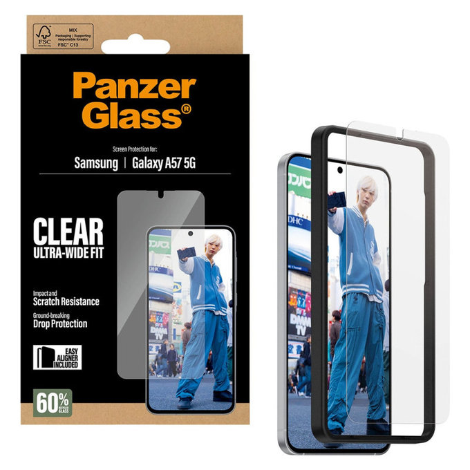 PanzerGlass - Sticlă securizată UWF cu aplicator pentru Samsung Galaxy A57, transparentă