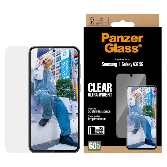 PanzerGlass - Sticlă securizată UWF cu aplicator pentru Samsung Galaxy A37, transparentă