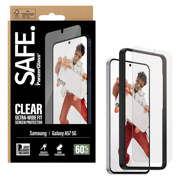 Sticlă securizată UWF cu aplicator pentru Samsung Galaxy A57, Transparent, SAFE by PanzerGlass