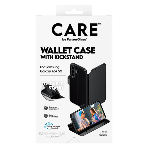 Caz Wallet Kickstand pentru Samsung Galaxy A57, Negru, PanzerGlass