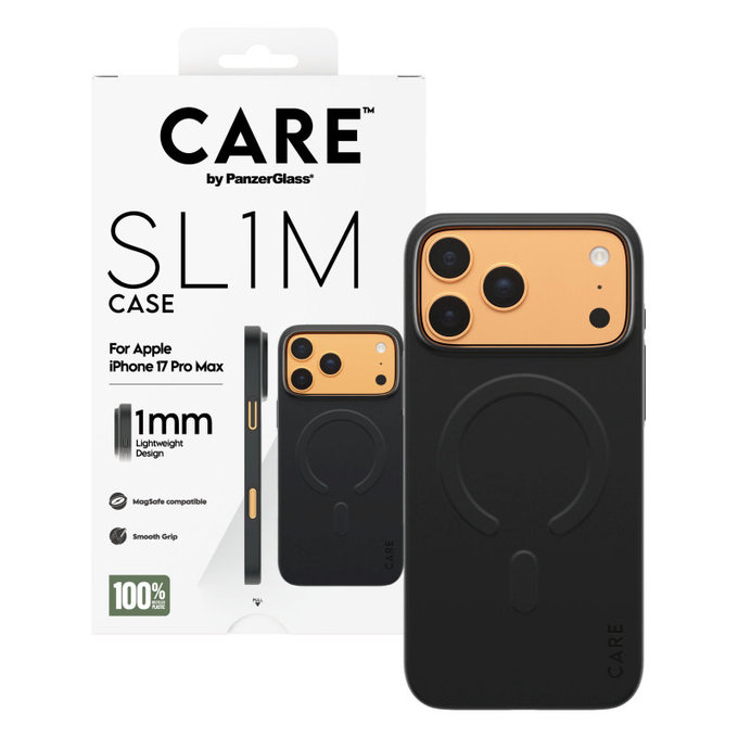 Caz SL1M pentru iPhone 17 Pro Max, negru, PanzerGlass