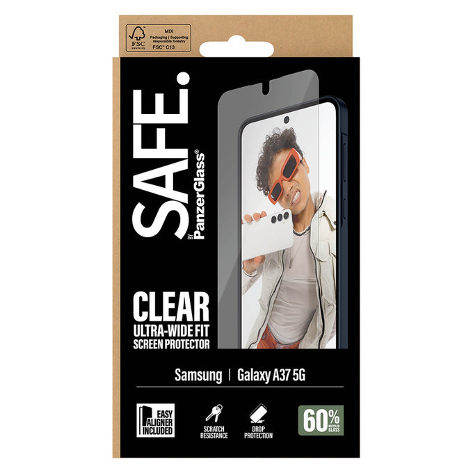 Sticlă securizată UWF cu aplicator pentru Samsung Galaxy A37, Transparent, SAFE by PanzerGlass