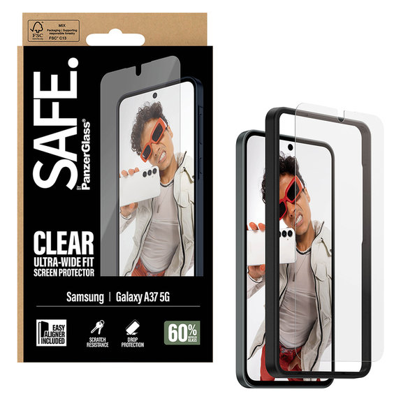 Sticlă securizată UWF cu aplicator pentru Samsung Galaxy A37, Transparent, SAFE by PanzerGlass