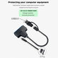 Adaptor USB 3.0 / USB-C la SATA pentru HDD/SSD de 2.5" și 3.5", cu sursă de alimentare