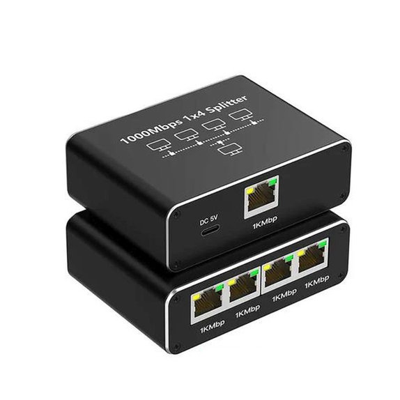 Switch Gigabit Ethernet RJ45 cu 4 porturi, 1000 Mbps