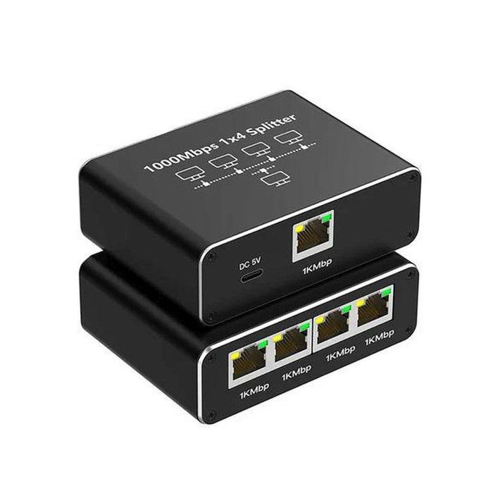 Switch Gigabit Ethernet RJ45 cu 4 porturi, 1000 Mbps