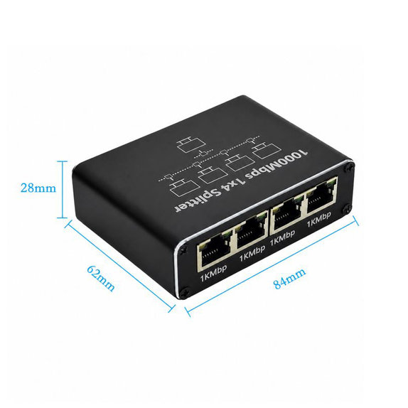 Switch Gigabit Ethernet RJ45 cu 4 porturi, 1000 Mbps