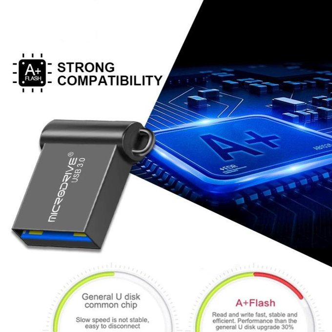 Stick USB metalic 64 GB, USB 3.0, argintiu