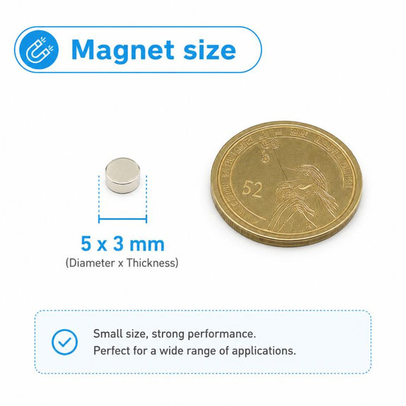 Magnet cilindric din neodim N35, 5 x 3mm, 200buc.