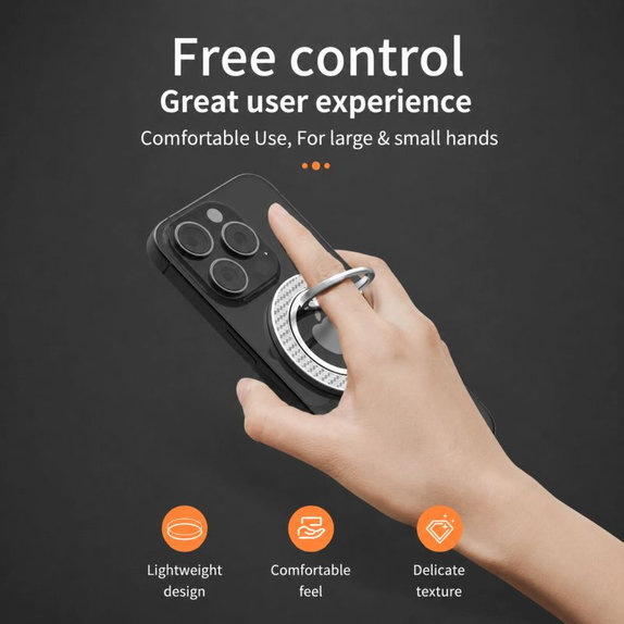 Suport magnetic pentru telefon cu șnur, negru-portocaliu