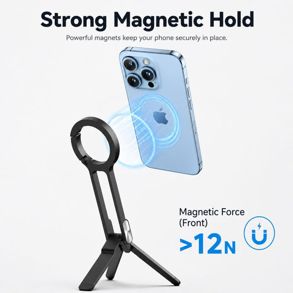 Suport magnetic pliabil pentru telefon, compatibil cu MagSafe, negru
