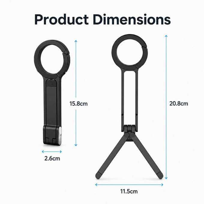 Suport magnetic pliabil pentru telefon, compatibil cu MagSafe, negru