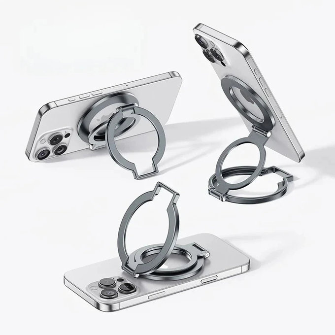 Inel magnetic pliabil pentru telefon, argintiu