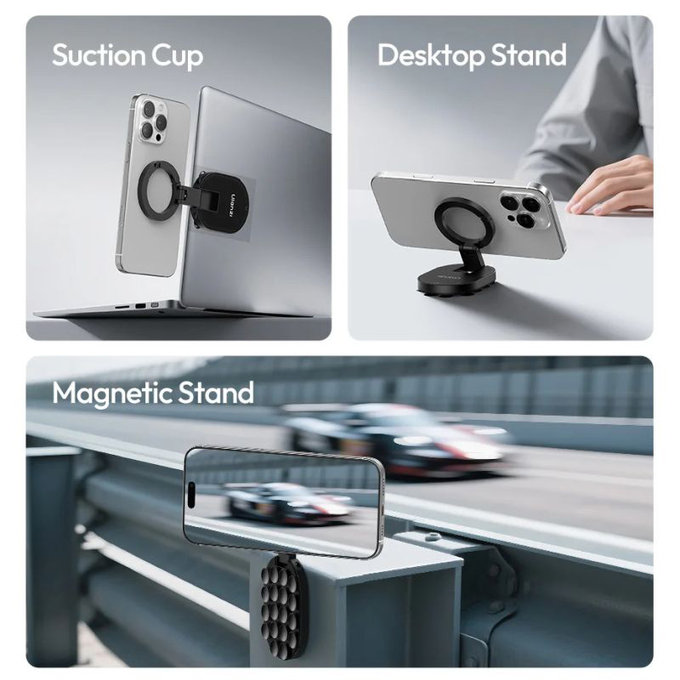 Suport magnetic cu ventuză Ulanzi MA39, negru