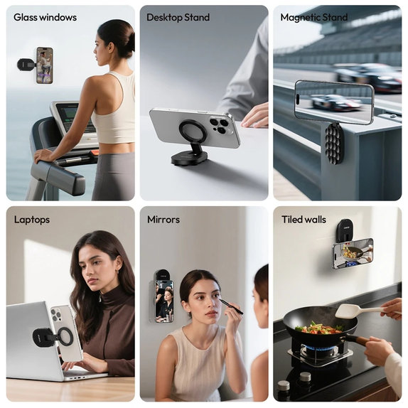 Suport magnetic cu ventuză Ulanzi MA39, negru