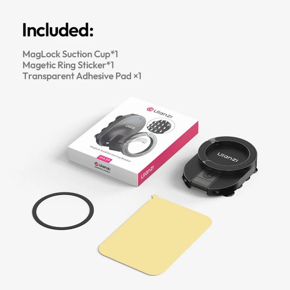 Suport magnetic cu ventuză Ulanzi MA39, negru