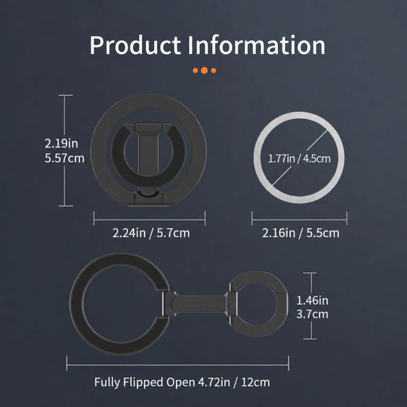 Suport magnetic pliabil cu două fețe pentru MagSafe, negru