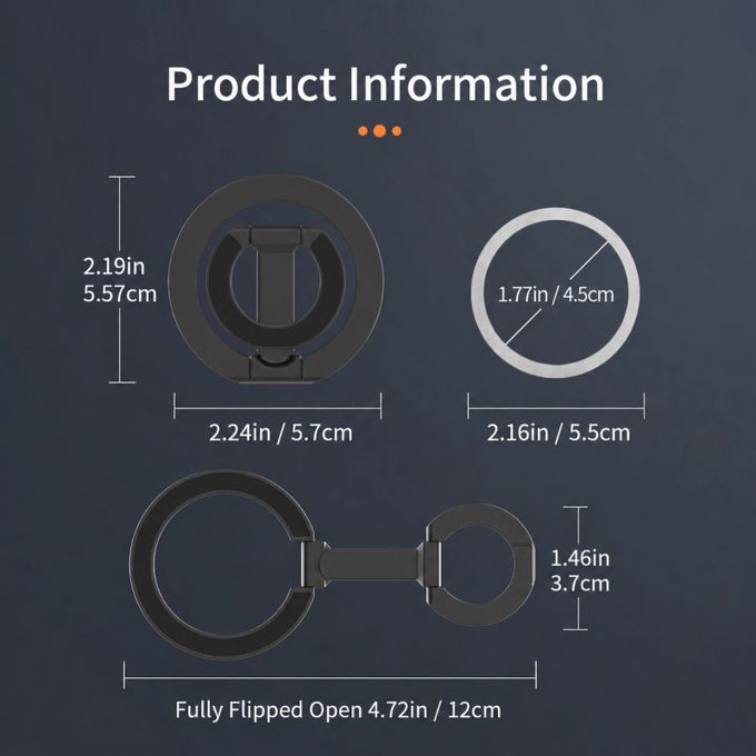 Suport magnetic pliabil cu două fețe pentru MagSafe, negru