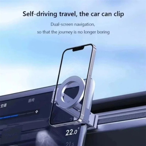 Suport magnetic rotativ universal pentru telefon, gri