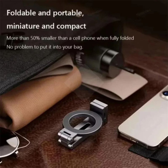 Suport magnetic rotativ universal pentru telefon, gri