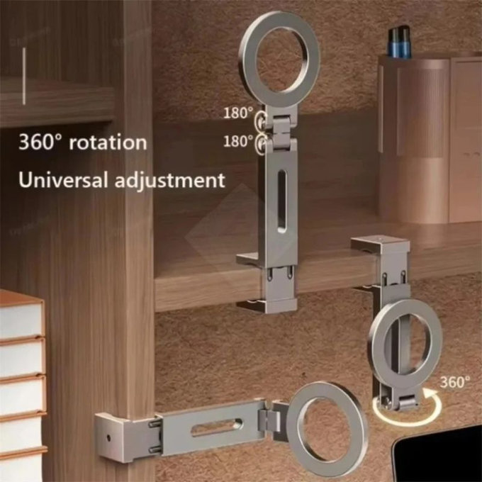 Suport magnetic rotativ universal pentru telefon, gri