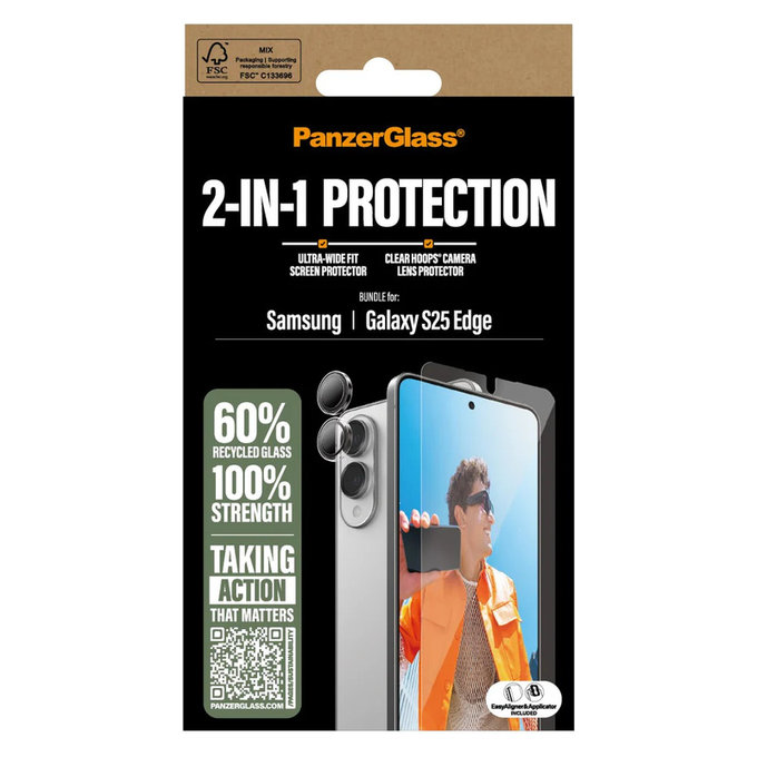 Bundle 2 în 1 pentru Samsung Galaxy S25 Edge, PanzerGlass