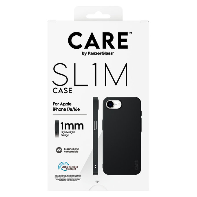 Caz SL1M cu MagSAFE by PanzerGlass pentru iPhone 17e/16e, Negru, PanzerGlass