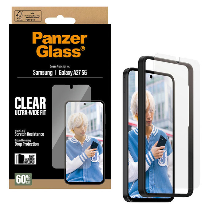 Sticlă securizată UWF cu aplicator pentru Samsung Galaxy A27, Transparent, PanzerGlass
