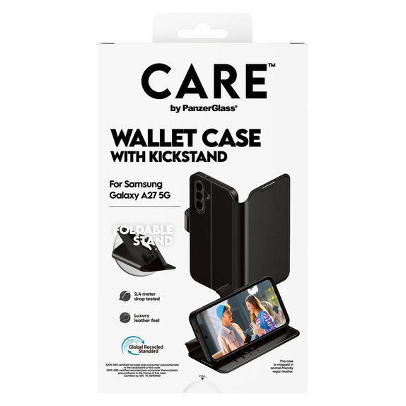 Caz Wallet Kickstand pentru Samsung Galaxy A27, Negru, PanzerGlass