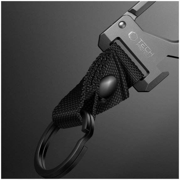 Breloc Slidelock Carabiner Keychain, Gunmetal, Tech-Protect