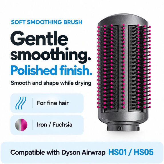 Perie moale pentru netezire pentru Dyson Airwrap HS01, HS05, Iron / Fuchsia