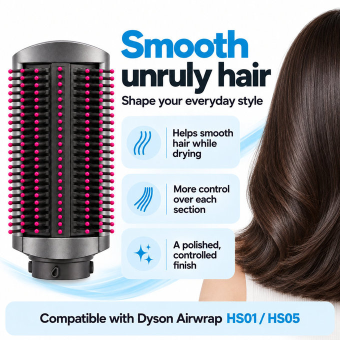 Perie fermă pentru netezire pentru Dyson Airwrap HS01, HS05, Iron / Fuchsia