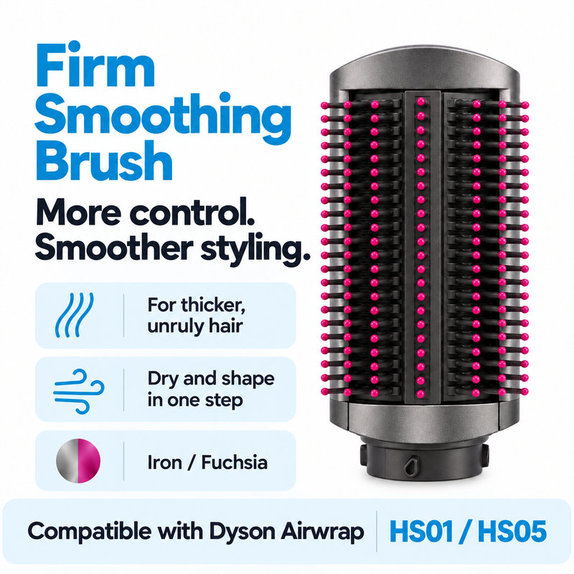 Perie fermă pentru netezire pentru Dyson Airwrap HS01, HS05, Iron / Fuchsia