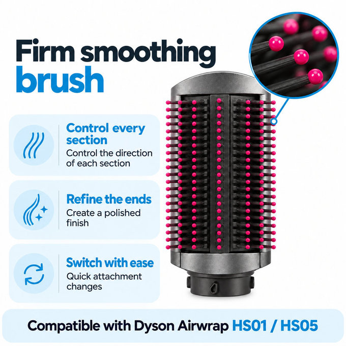 Perie fermă pentru netezire pentru Dyson Airwrap HS01, HS05, Iron / Fuchsia