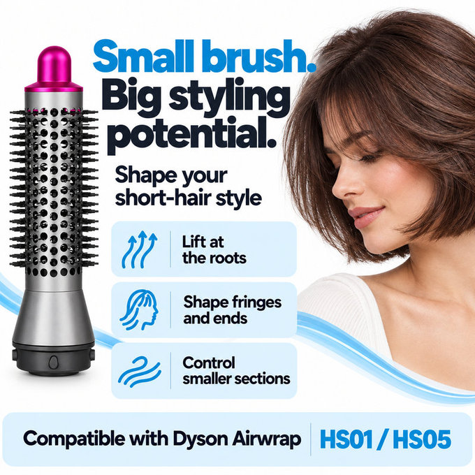 Perie rotundă mică pentru volum pentru Dyson Airwrap HS01, HS05, Iron / Fuchsia