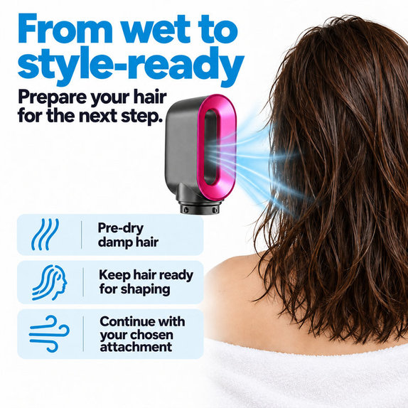 Accesoriu pentru uscare rapidă pentru Dyson Airwrap HS01, HS05, Iron / Fuchsia