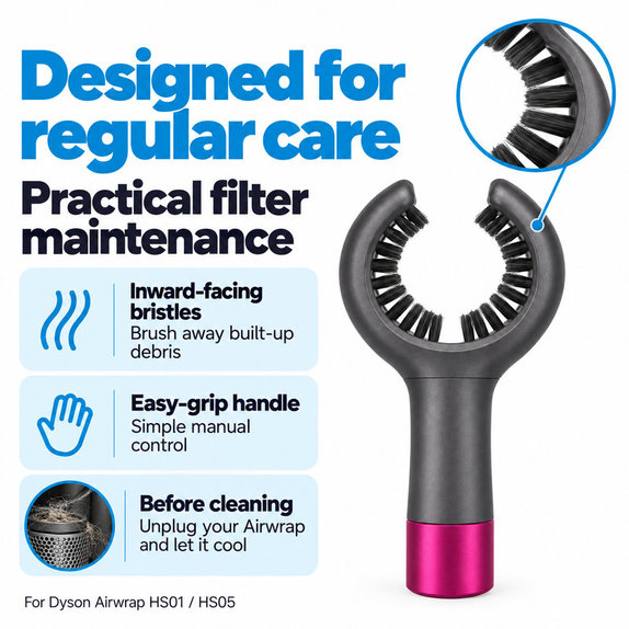 Perie pentru curățarea filtrului pentru Dyson Airwrap HS01, HS05