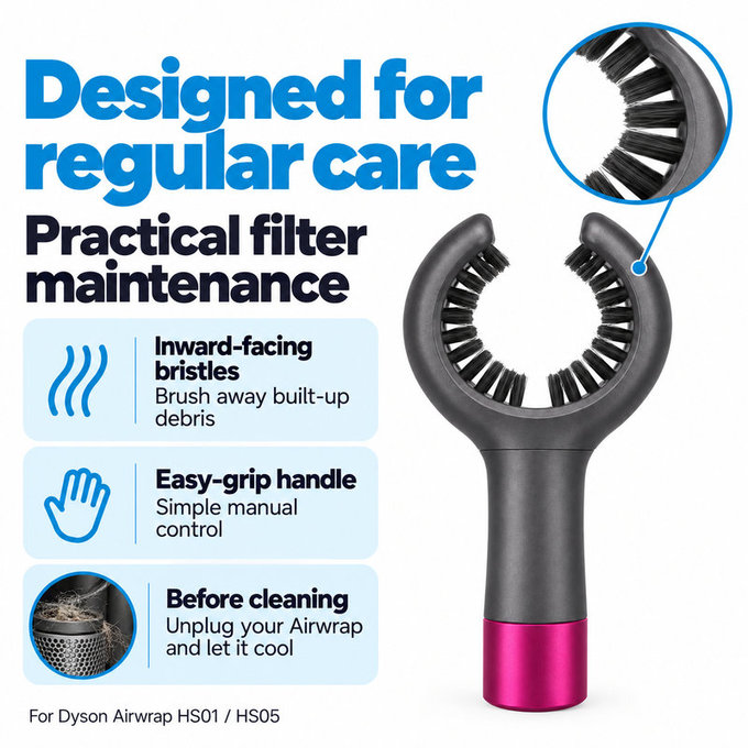 Perie pentru curățarea filtrului pentru Dyson Airwrap HS01, HS05