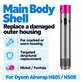 Carcasă corp principal pentru Dyson Airwrap HS01, HS05, Nickel / Fuchsia